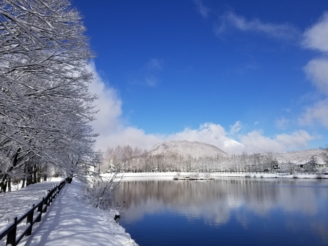 軽井沢の冬の景観